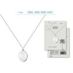 Colgante Virgen De Lluc Acero Dorado - Coleccion Provincias (Mallorca)